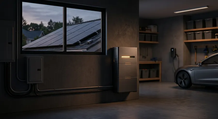 Thuisbatterij aan de wand